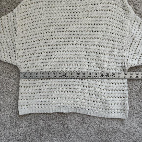 Magaschoni Cream Boat Neck Open Knit Crochet-Like Pattern Medium - Picture 5 of 6
